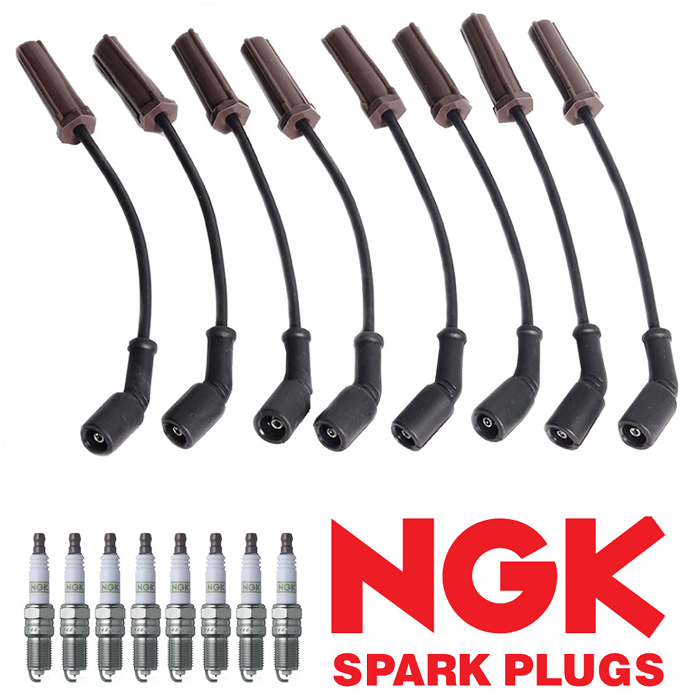 Wireset  8 NGK Platinum Spark Plugs for 02-06 Cadillac Escalade V8 748HH 9748HH