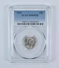 1934 Mercury Dime MS65 FB PCGS Blue Label