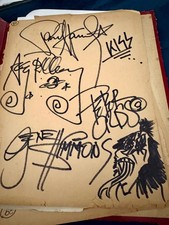 Vintage KISS rock band scrapbook 1970s band autographs drawings Gene Simmons