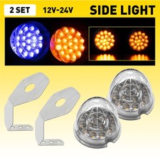 Amber Blue LED Watermelon Lights Indicator Turn Signal Marker Clearance Lamp 2x