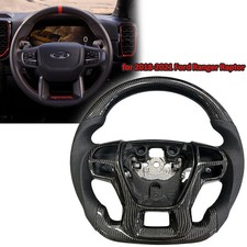 Steering Wheel For 2018-2021 Ford Ranger Raptor Real Carbon Fiber Flat Bottom Steering Wheel For 2018-2021 Ford Ranger Raptor Real Carbon Fiber Flat Bottom