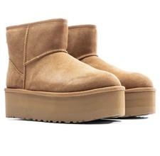 UGG Women's Classic Mini Platform Boots in Chestnut Color Size 4 New