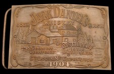 NB24156 VINTAGE  JACK DANIEL'S WHISKEY  SOLID BRASS FANTASY COLLECTOR BUCKLE