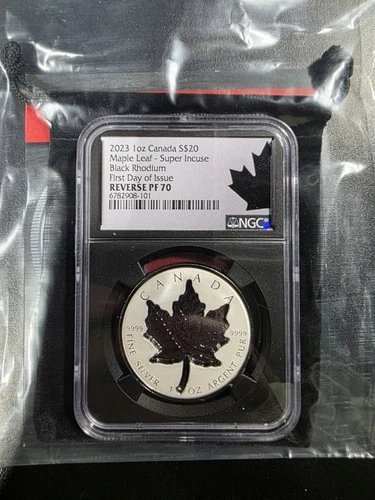 2023 Canada S$20 Maple Leaf - Super Incuse Black Rhodium NGC Reverse PF70 FDOI