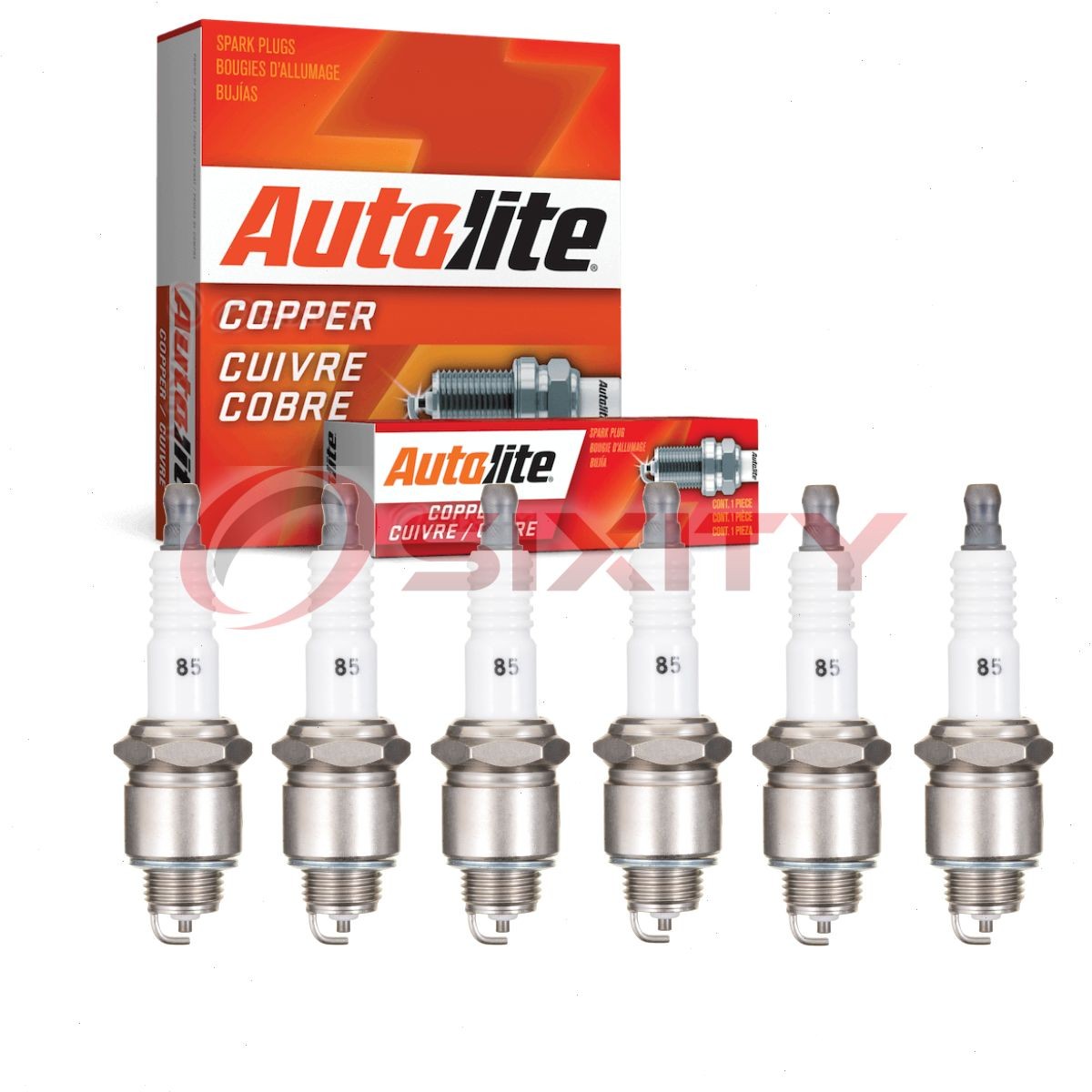 6 pc Autolite Copper Core Spark Plugs for 1966 International 1000A 3.9L 4.3L ev