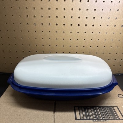 Tupperware 6 Cup Food Steamer 3 Piece Set Blue and White 1273-3