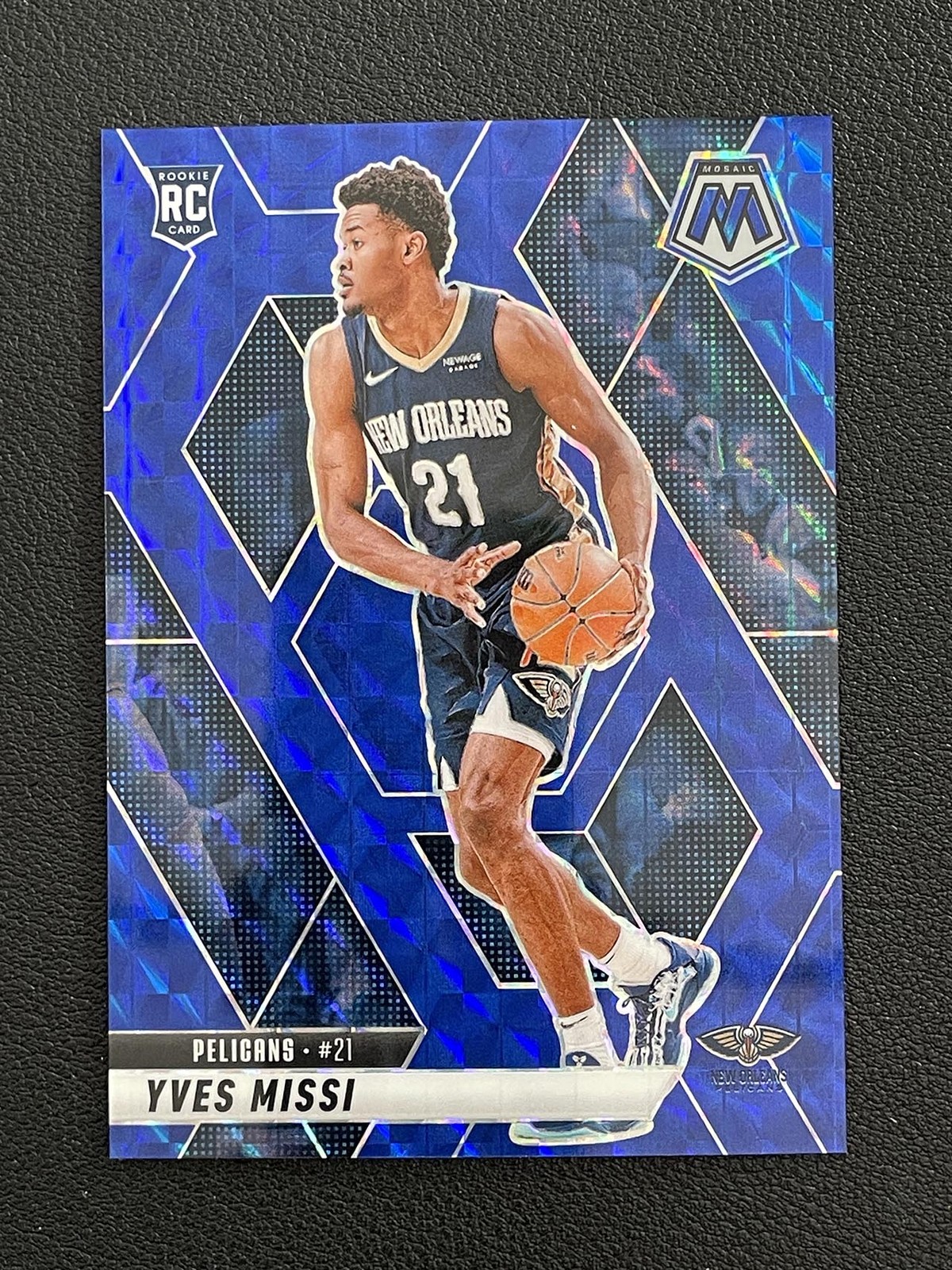 Yves Missi 2024-25 Panini Mosaic Blue Mosaic Prizm 047/199 RC #243