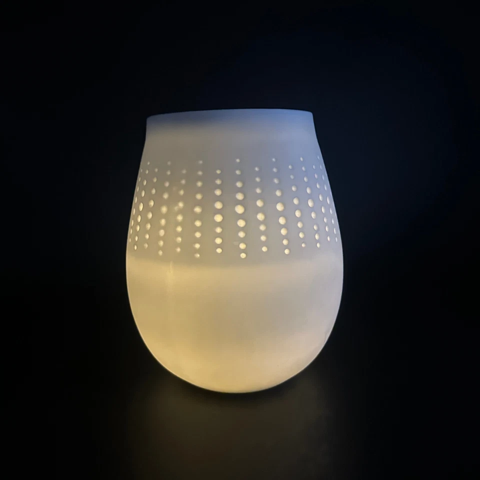 Porzellan Blumenvase mit LED & Timer - Weiß, handgefertigt, wasserdicht - Bild 3 von 3