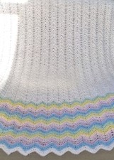 Handmade Crochet Rainbow Pastel Baby blanket; Long; Ripple Stitch;Gorgeous EUC 