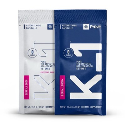 Pruvit KETO OS Ketones Powder Berry-Berry CAFFEINE FREE. 10 Packets.