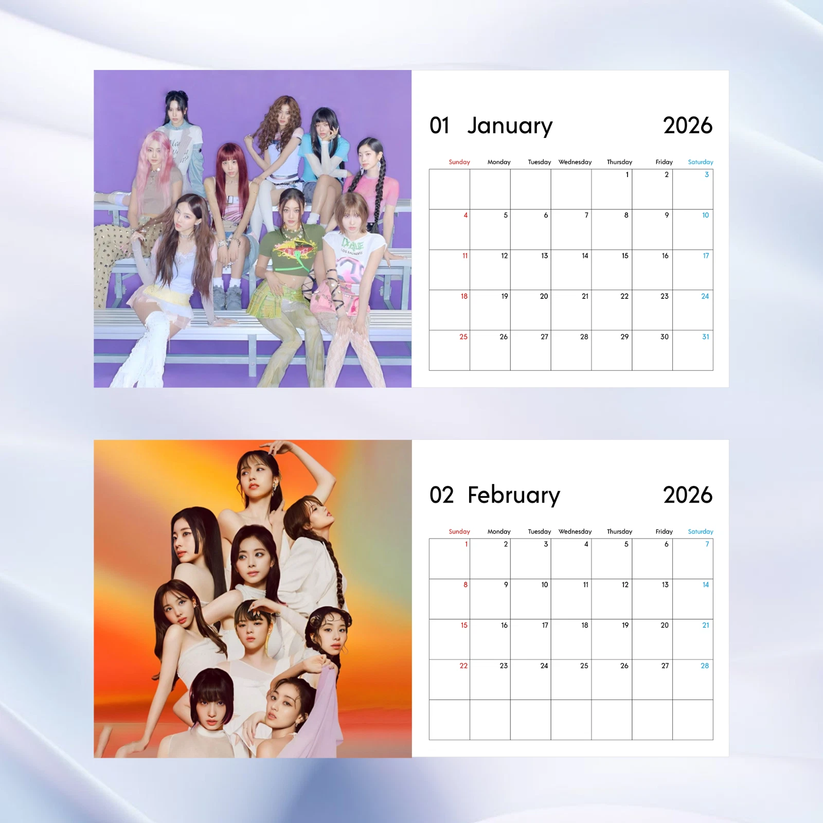 TWICE 2026 Calendar, Kpop Girl Group Wall Calendar, ONCE Fan Gift Idea