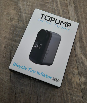 TOPUMP Mini Fahrradpumpe, Elektrische Fahrra-Lluftpumpe mit Manometer, Pumpe