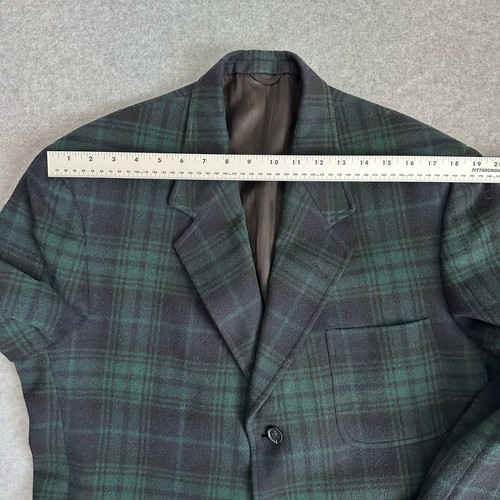 Tommy Hilfiger Men's Plaid Sport Coat Wool Blazer - Blue Green Large 40R - Picture 13 of 14