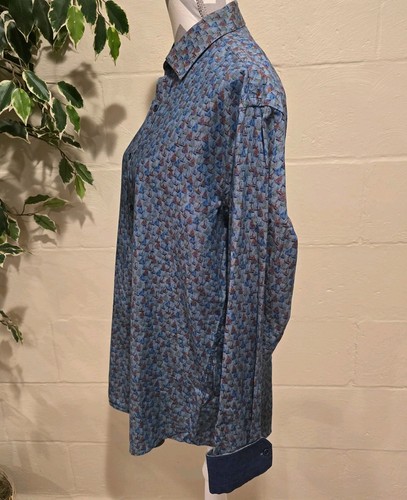 Bugatchi Mens Classic Fit Cotton Long Sleeve Sailboat Print Flip Cuff Size XXL. - Picture 3 of 11