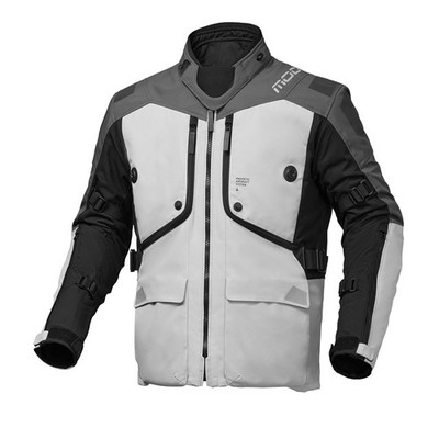Modeka Aeris 2 Jacke hellgrau schwarz Gr. XXL wasserdichte 3in1 Motorradjacke