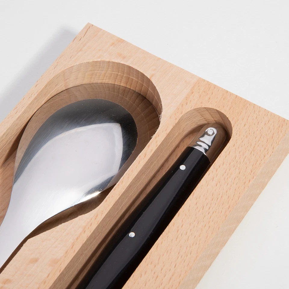 NEW Laguiole Debutante Salad Server Black Set 2pce — 第 3/4 张图片