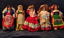 Italian Handmade Souvenir Felted Dolls  Set Of 5