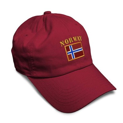 Speedy Pros Soft Baseball Cap Norway Flag One Size, Burgundy Design Only
