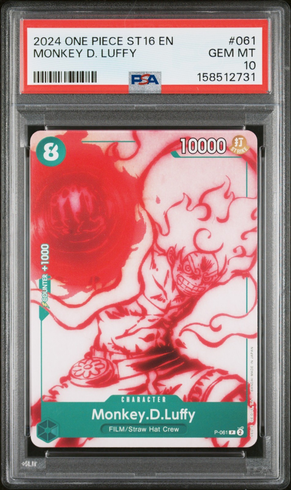 One Piece ST16 Monkey D Luffy #061 PSA 10 GEM MINT