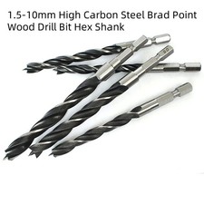 High Carbon Steel Brad Point Wood Drill Bit Hex Shank For Soft/Hardwood 1.5-10mm