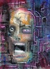 ORIGINAL ARTWORK  ACEO Neo-Expressionism Outsider Abstract Art OOAK - ANGUISH — photo 1