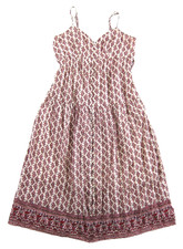 American Eagle 100% Cotton Pink White Blue Floral Long Maxi Tank Sun Dress XL