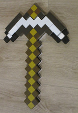 Minecraft 2 in 1 Transforming Gold Sword Pick Axe 2014 Mattel 20"