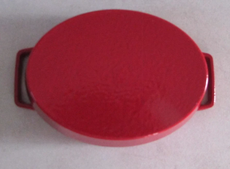 Mini cocotte en fonte avec couvercle Pyrex 14 x 11 x 5,5 cm Poids 1,275 kg - Photo 4/4