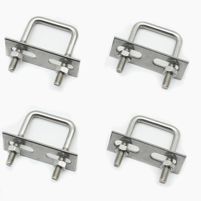 Square U Bolt Clamp Square Tube Clamps  Nut and Plate for Boat