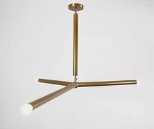 3 Arm Light Pendant Mid Century Modern Raw Brass Sputnik Chandelier Light Fixtur