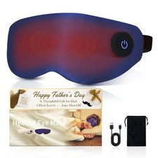 Heated Eye Mask for Dry Eyes, Cordless Sleep Mask with 3 Heat Levels