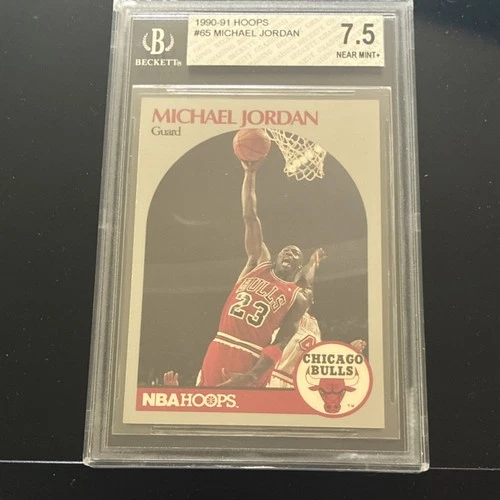 1990-91 NBA Hoops Michael Jordan #65 Chicago Bulls BGS 7.5 Graded Card