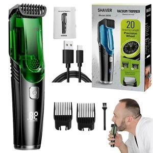 Comprimeur de barbe à vide rechargeable pour hommes, longueur réglable, Rasoirs étanches