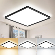 22CM Black LED Ceiling Lights, 3000K/4000K/6500K Waterproof Bathroom Light, 18W