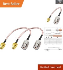 Durable 2-Pack 6'' Coaxial Cable SMA Female to UHF SO-239 for Antenna Connection