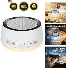 Sound Machine Night Light White Noise Machine with 30 Soothing Sounds 12 Colo...