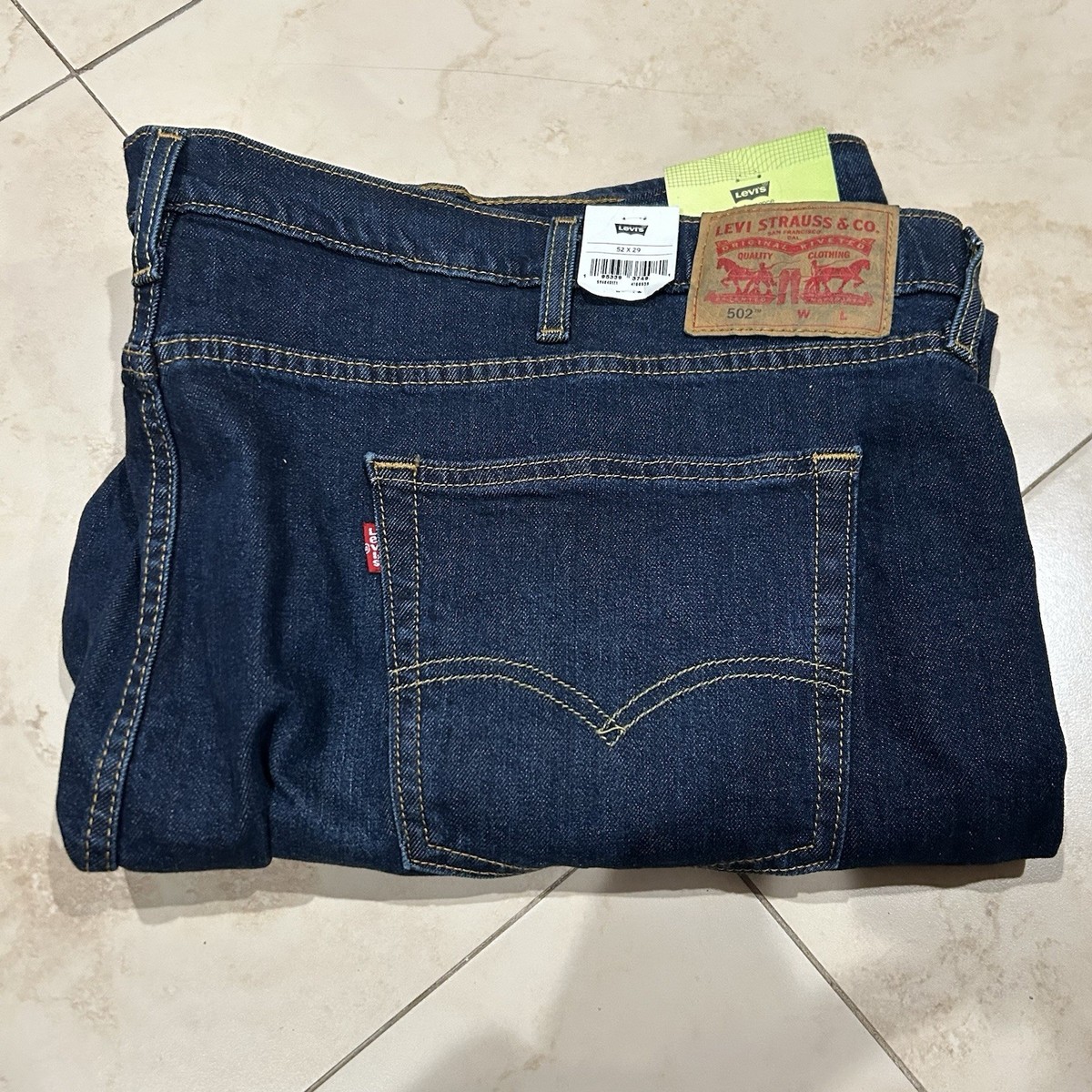 Levis 502 Taper Stretch Eco Performance Big & Tall Mens 52x29