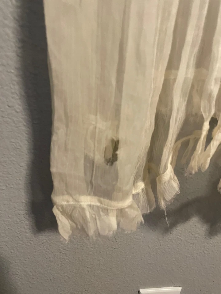 Kimchi Blue Dress Womens Small Off White Sheer Tank Layer Ruffle Hem Fairy FLAW - Image 2 of 4