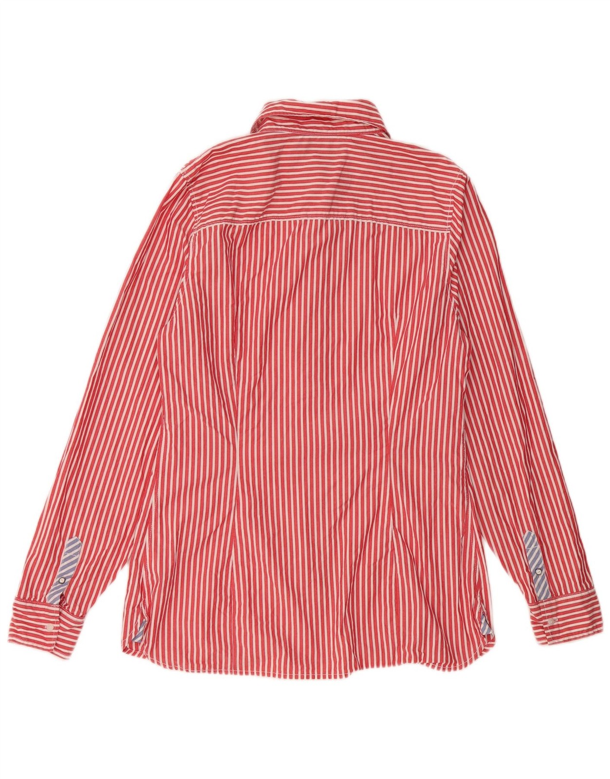 TOMMY HILFIGER Womens Shirt US 12 Large Red Pinstripe Cotton AM11 thumbnail 2