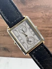Vintage Rare Seiko Tank Dual Time Gold Silver Tone 26mm Mens Watch
