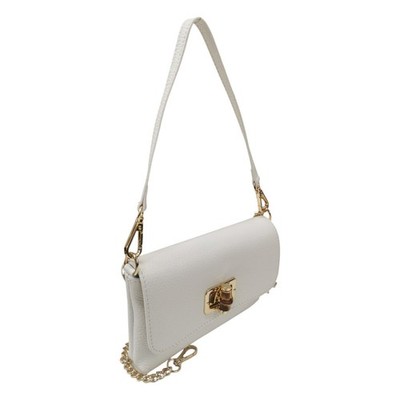 Caleidos Damen Schultertasche weiß aus Leder mit Schultergurt und Rollator