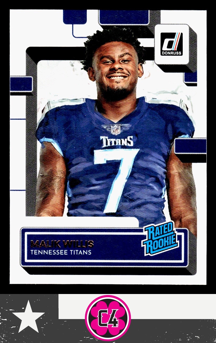 Malik Willis 2022 Donruss Rated Rookies Portrait RC #303 Tennessee Titans