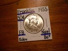 1955 silver Franklin Half Dollar BU+ TERRIFIC!! PQ!! FBL!!! NICE!!!!!!!