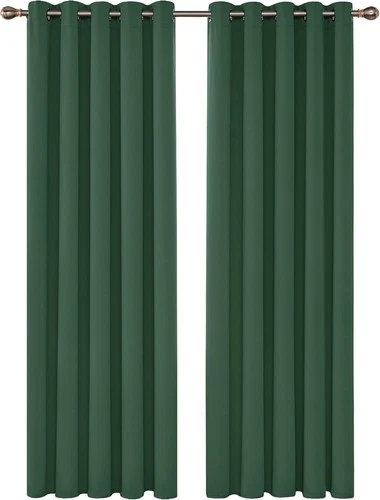 Deconovo Green Curtains Thermal Insulated Eyelet Blackout Curtains for Bedroom