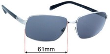 SFx Replacement Sunglass Lenses fits Prada SPR54Q - 61mm Wide
