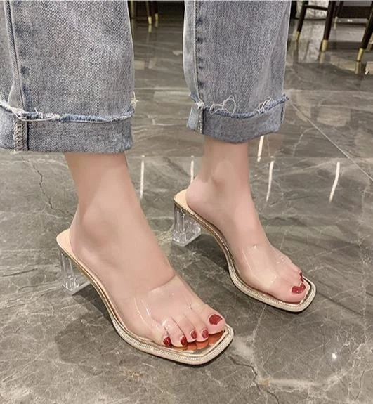 Ladies 2025 perspex sandals
