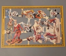 Vtg Circus Clowns - 1995 Mamelok Press England Archives A102 - Die Cast Sheet