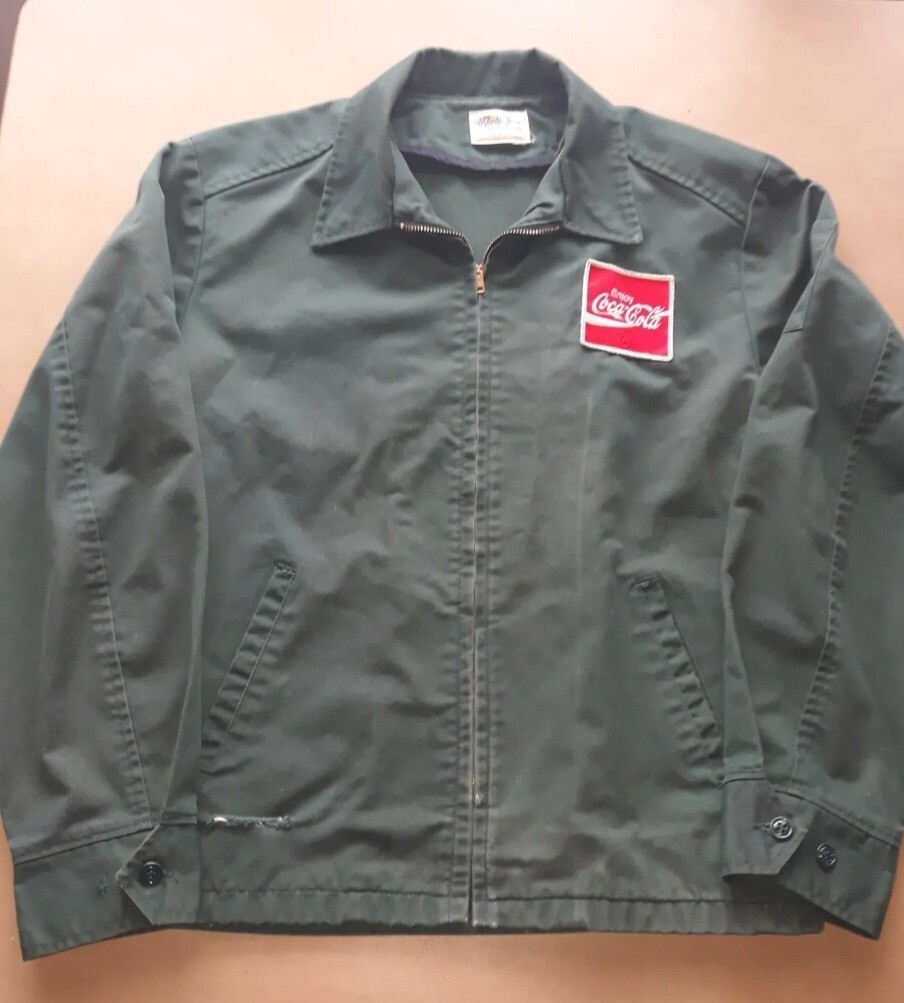 🔥🚨Vintage Coke Coca Cola Green Delivery Worker Jacket Mens