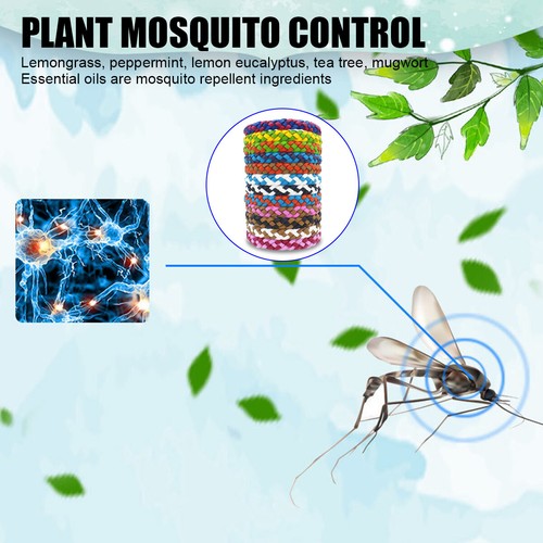 12PCS Pest Mosquito Repellent Bracelet Deet-Free Bands Adjustable Leather uk - Picture 6 of 12