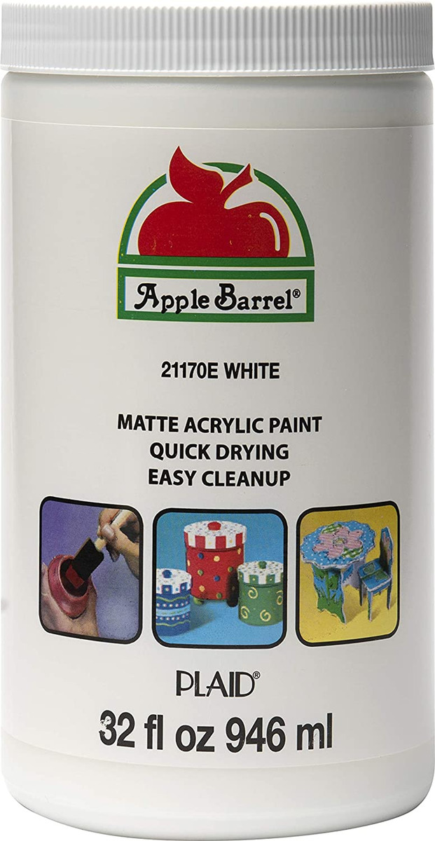 Apple Barrel White Acrylic Paint 32 Fluid Ounces